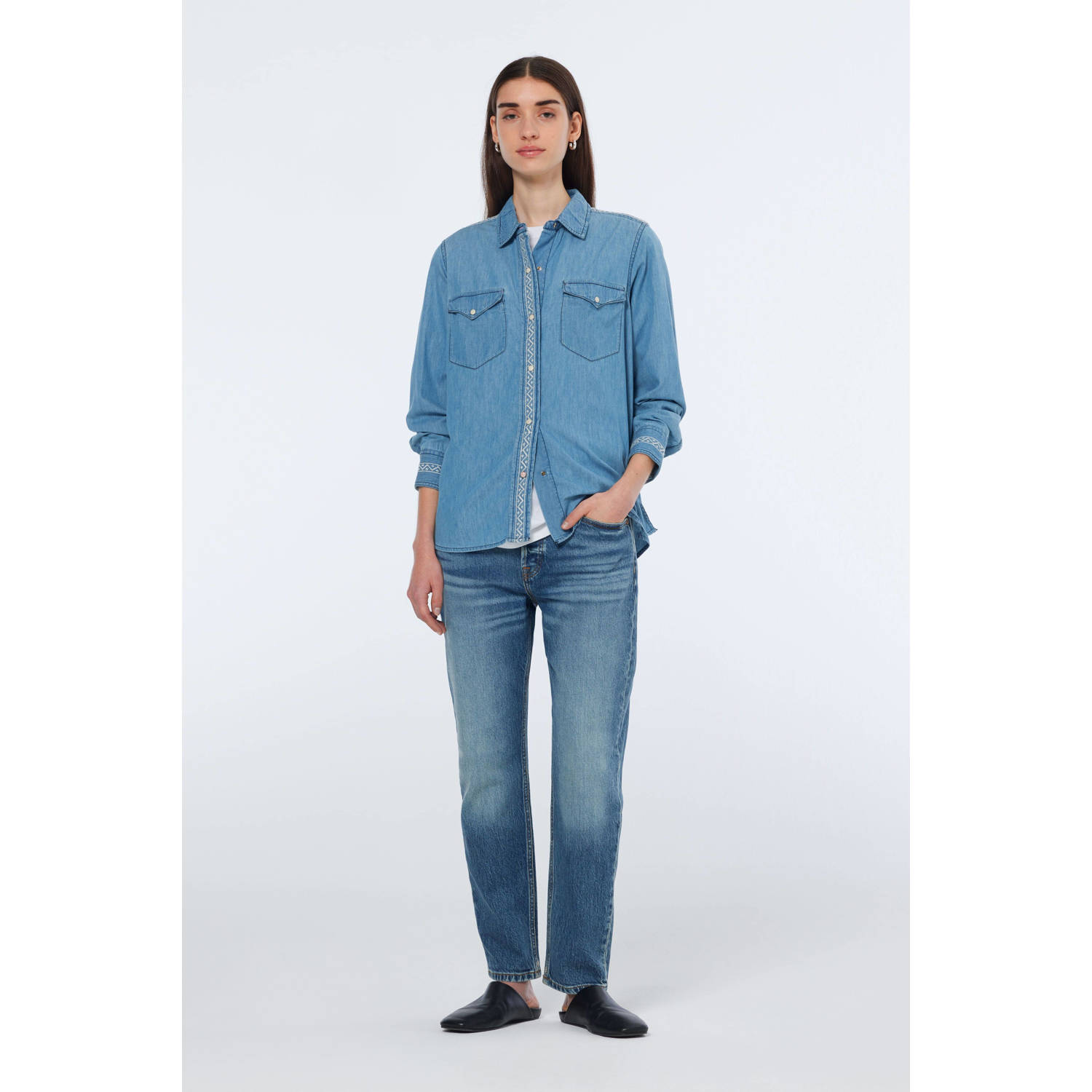 Scotch & Soda blouse light blue denim