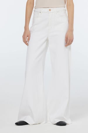 high waist wide leg jeans wit