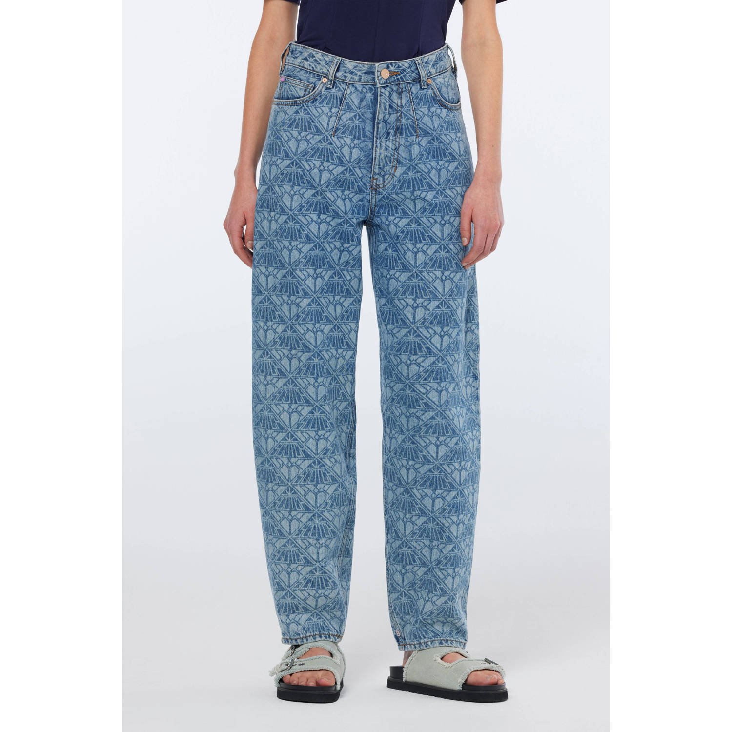 Scotch & Soda regular waist mom jeans medium blue denim