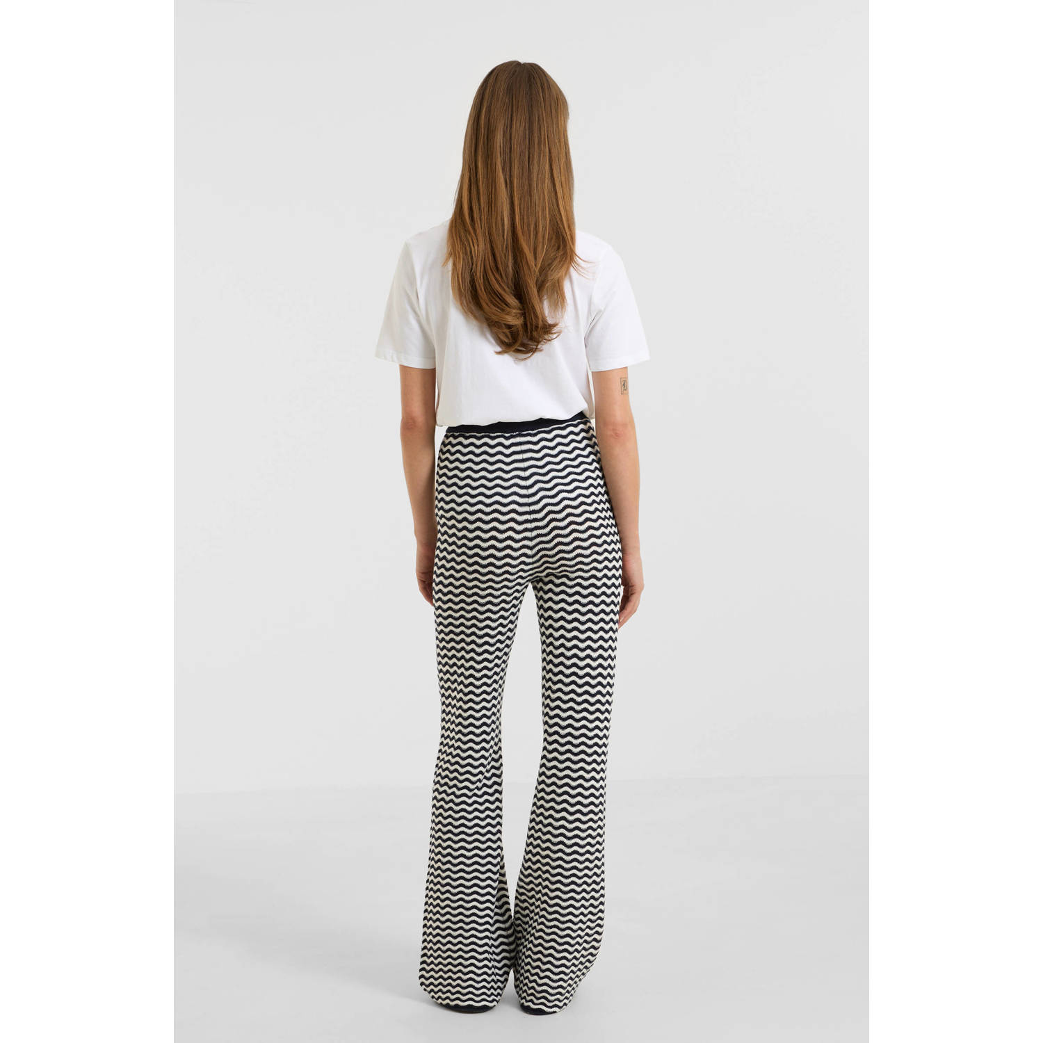 anytime crochet broek donkerblauw wit