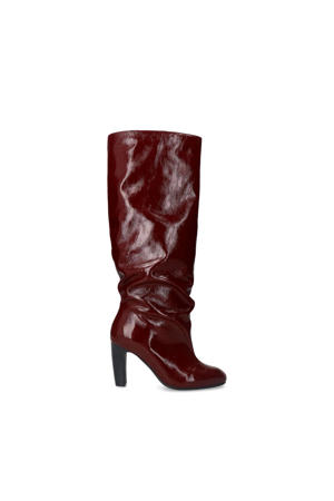 lakleren hoge laarzen bordeaux