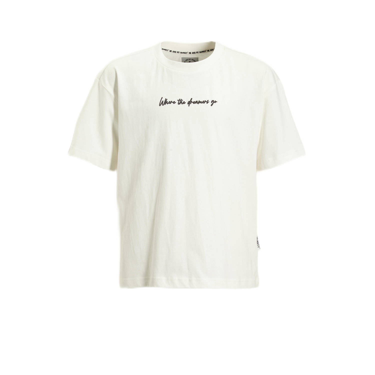 Me & My Monkey overzised T-shirt met printopdruk off-white