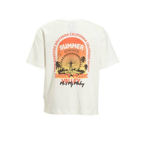 Me & My Monkey overzised T-shirt met printopdruk off-white afbeelding