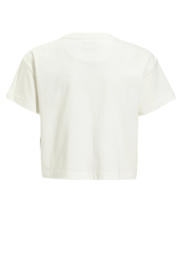 thumbnail: Witte meisjes Me & My Monkey boxy T-shirt van katoen met printopdruk, korte mouwen en ronde hals