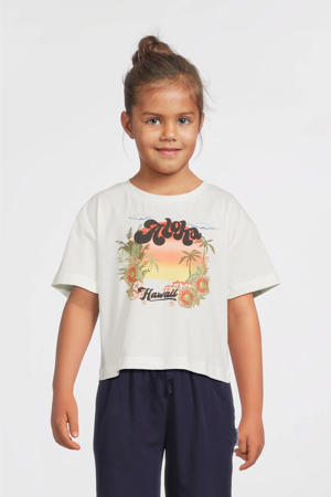 boxy T-shirt met printopdruk wit
