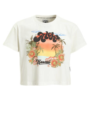 boxy T-shirt met printopdruk wit