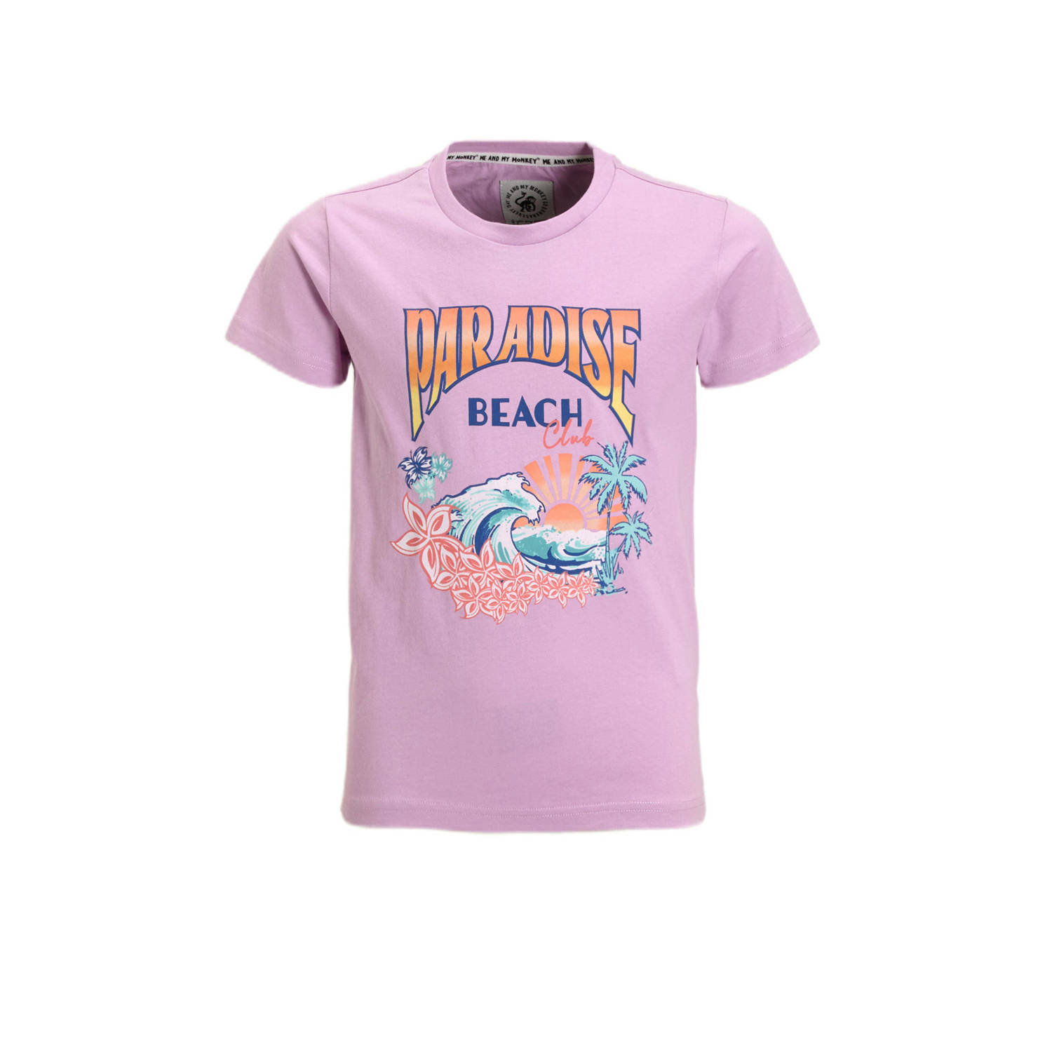 Me & My Monkey T-shirt met printopdruk paars