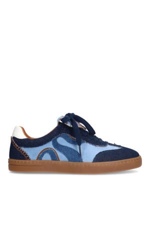 suède sneakers blauw