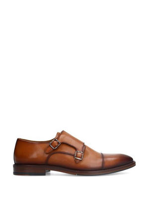 leren gespschoenen cognac