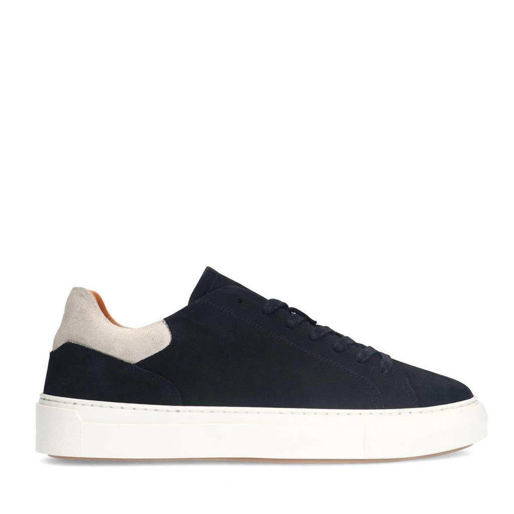 Zwarte heren Manfield nubuck sneakers met veters