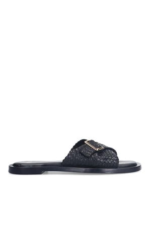 leren slippers zwart