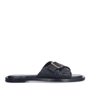 leren slippers zwart