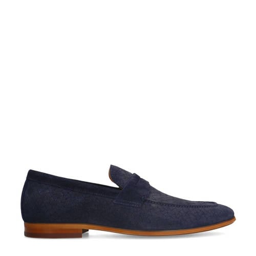 Manfield suède loafers donkerblauw afbeelding