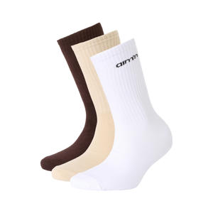 sportsokken - wit/beige/donkerbruin (set van 3)