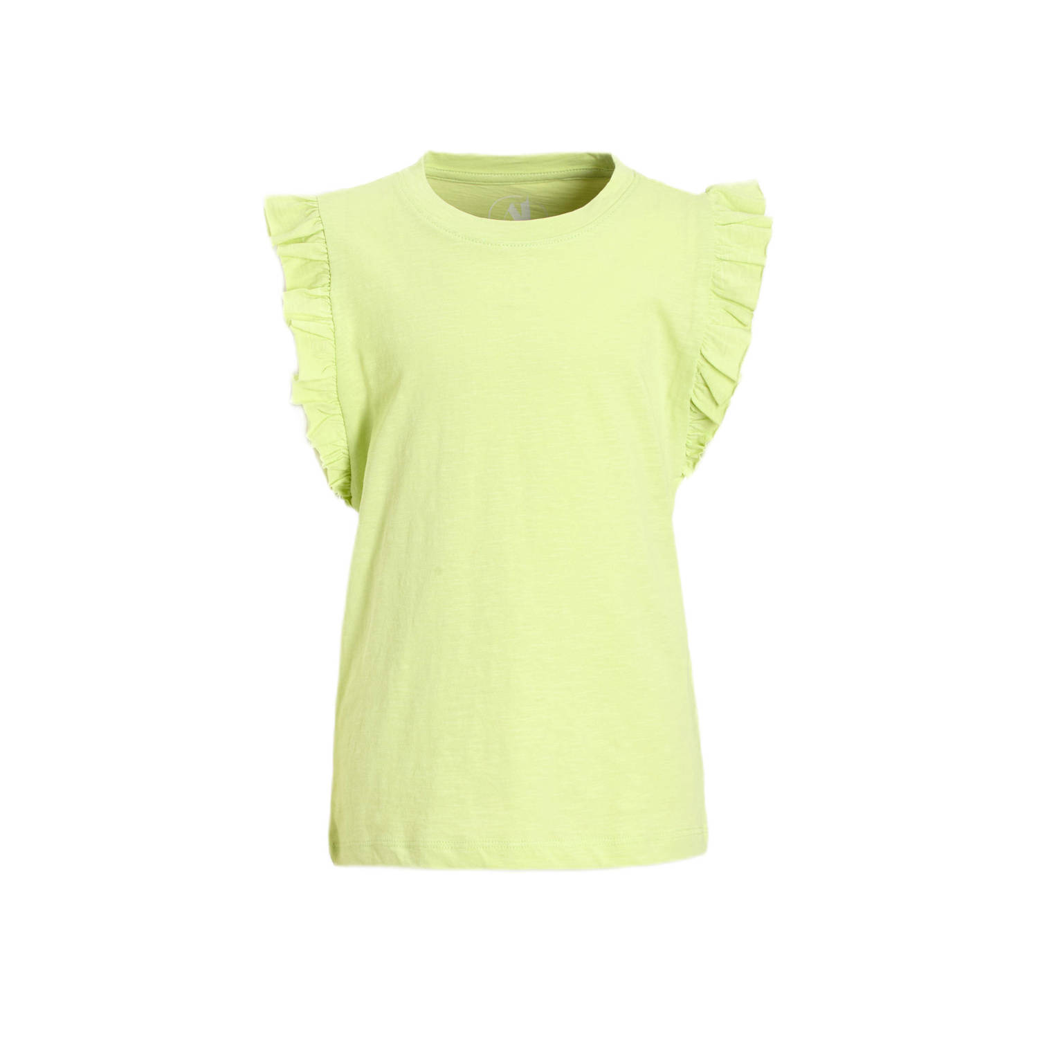 Anytime T-shirt met ruffle limegroen