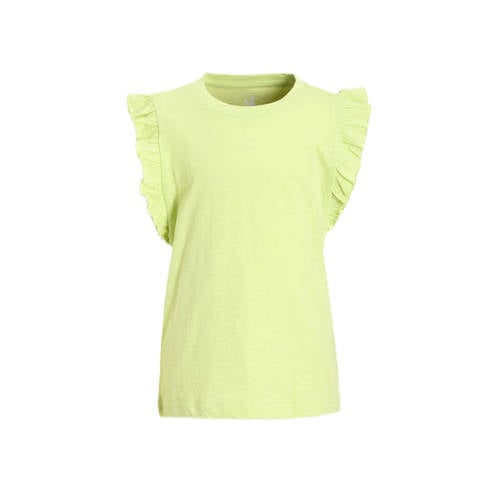 anytime Anytime T-shirt met ruffle limegroen afbeelding