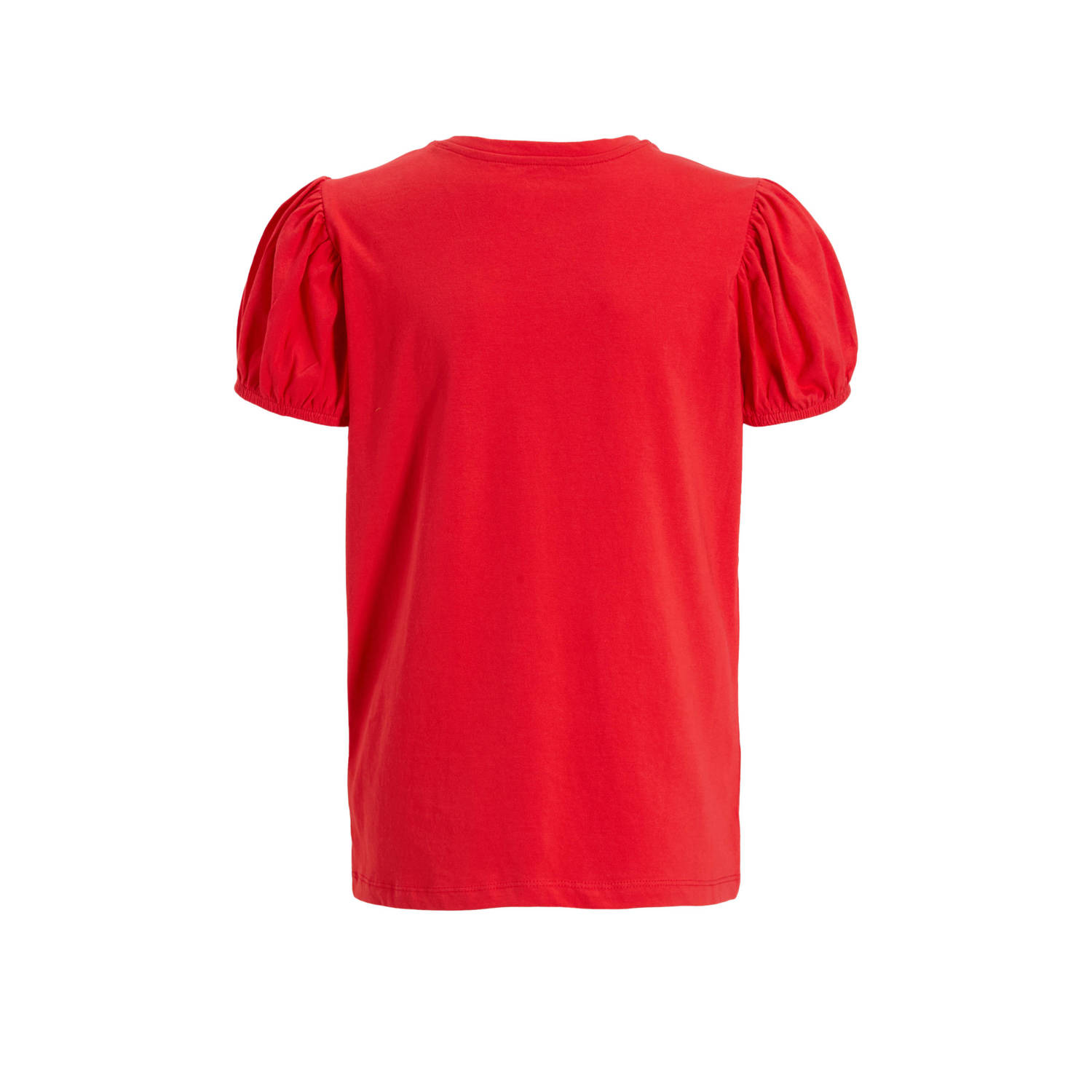 anytime T-shirt met pofmouwen rood