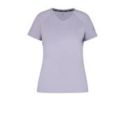 thumbnail: Lilakleurige dames Rukka hardloopshirt Magnula van polyester met korte mouwen, V-hals en elastische tailleband