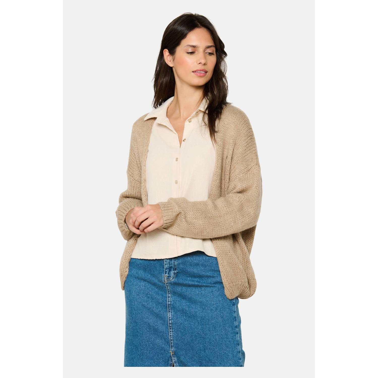 LOLALIZA gebreid vest camel