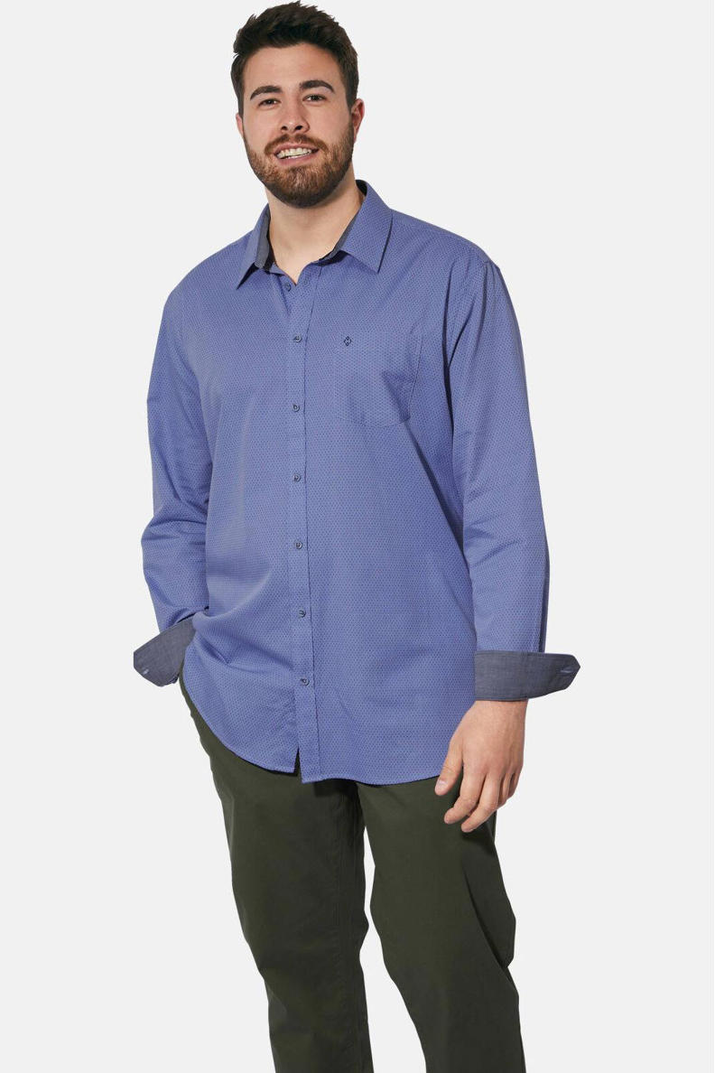 Charles Colby Camicia Uomo Duke Dornan A Quadri In Puro Cotone Twill: Vestibilità Comoda E Dettagli In Chambray, Taglie Forti - 2