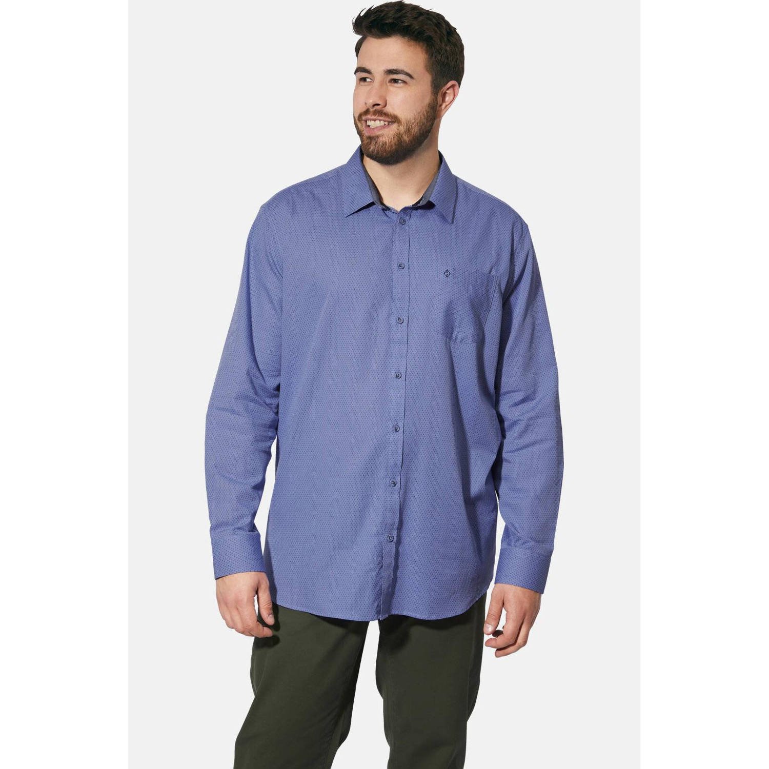 Charles Colby zakelijk overhemd DUKE RYE Plus Size donkerblauw
