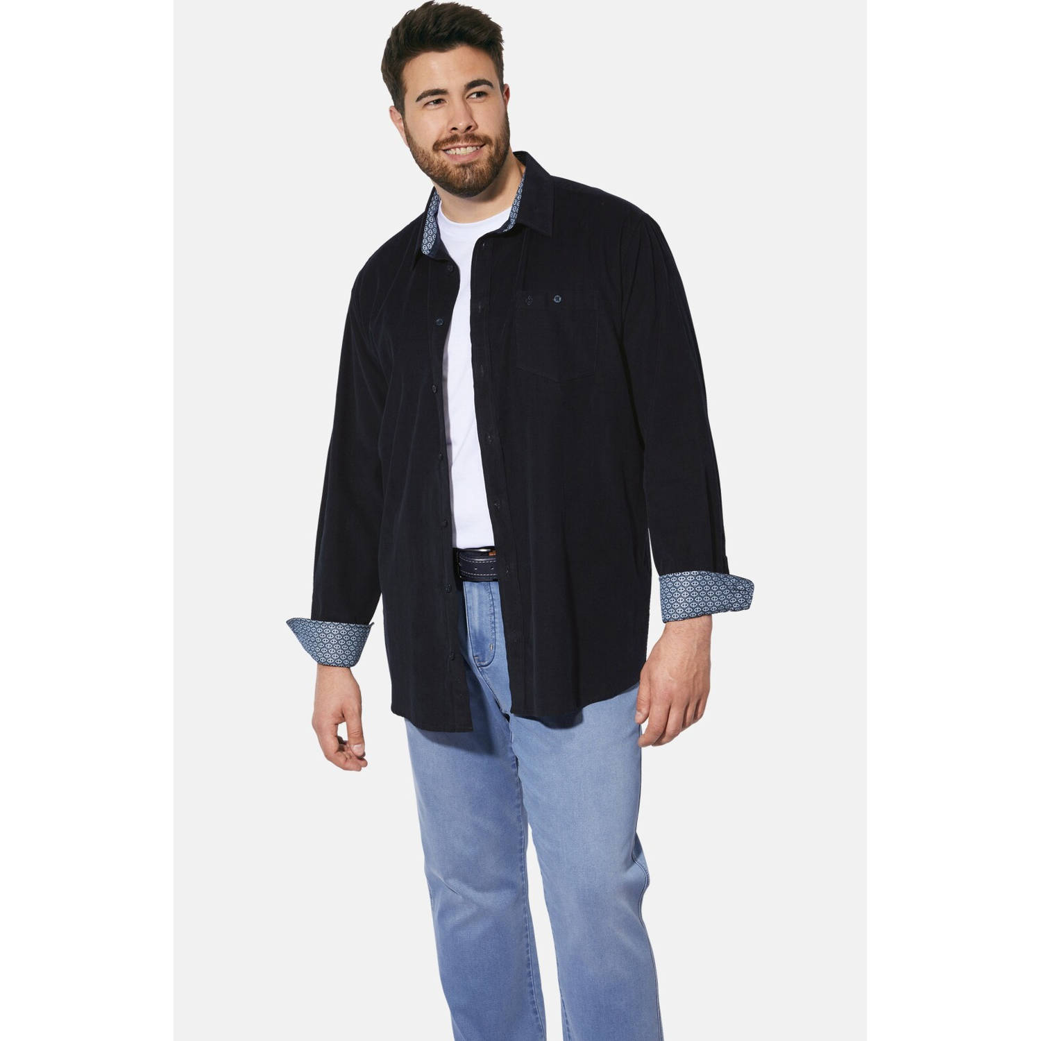 Charles Colby zakelijk overhemd donkerblauw
