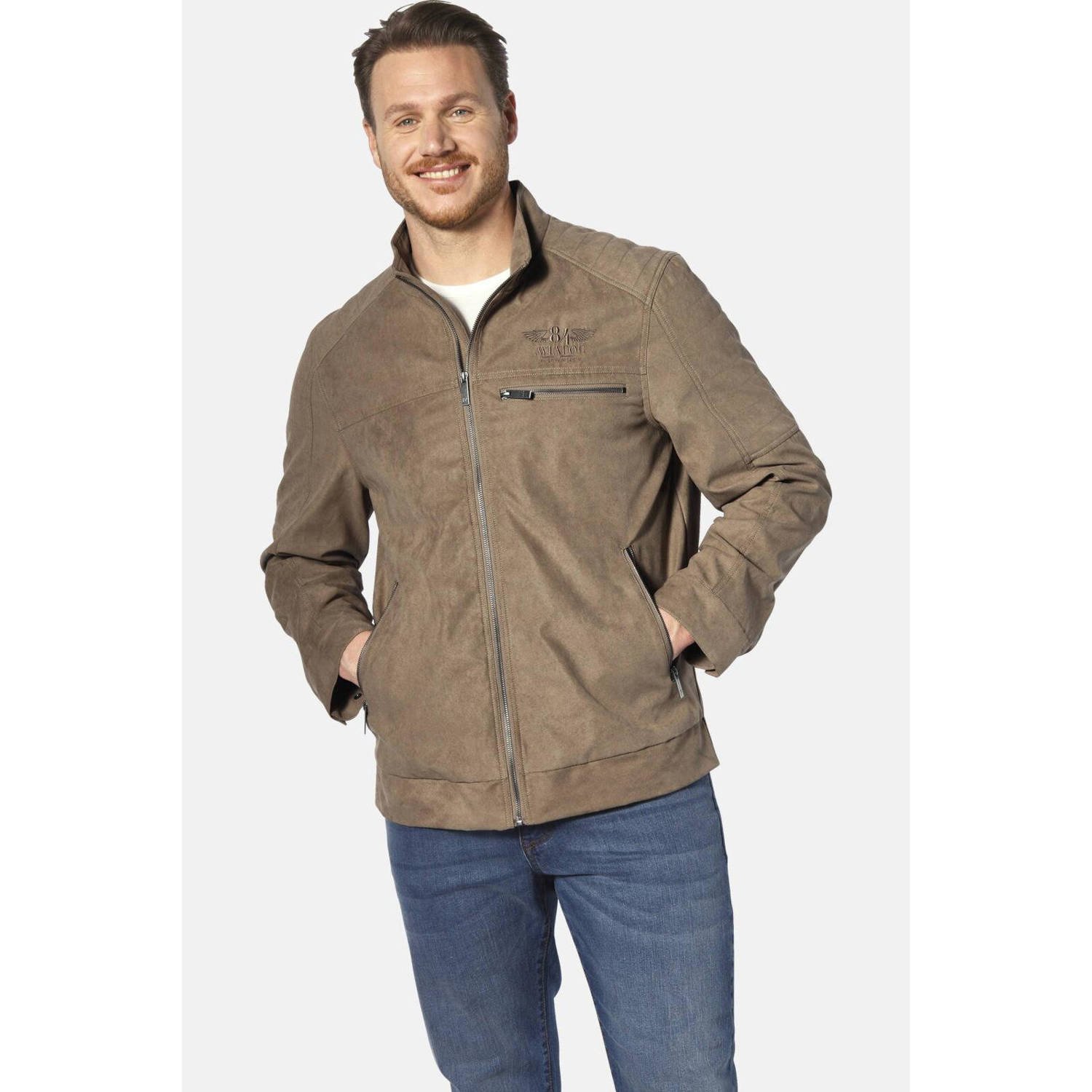 Jan Vanderstorm leren jas TORMAR Plus Size bruin