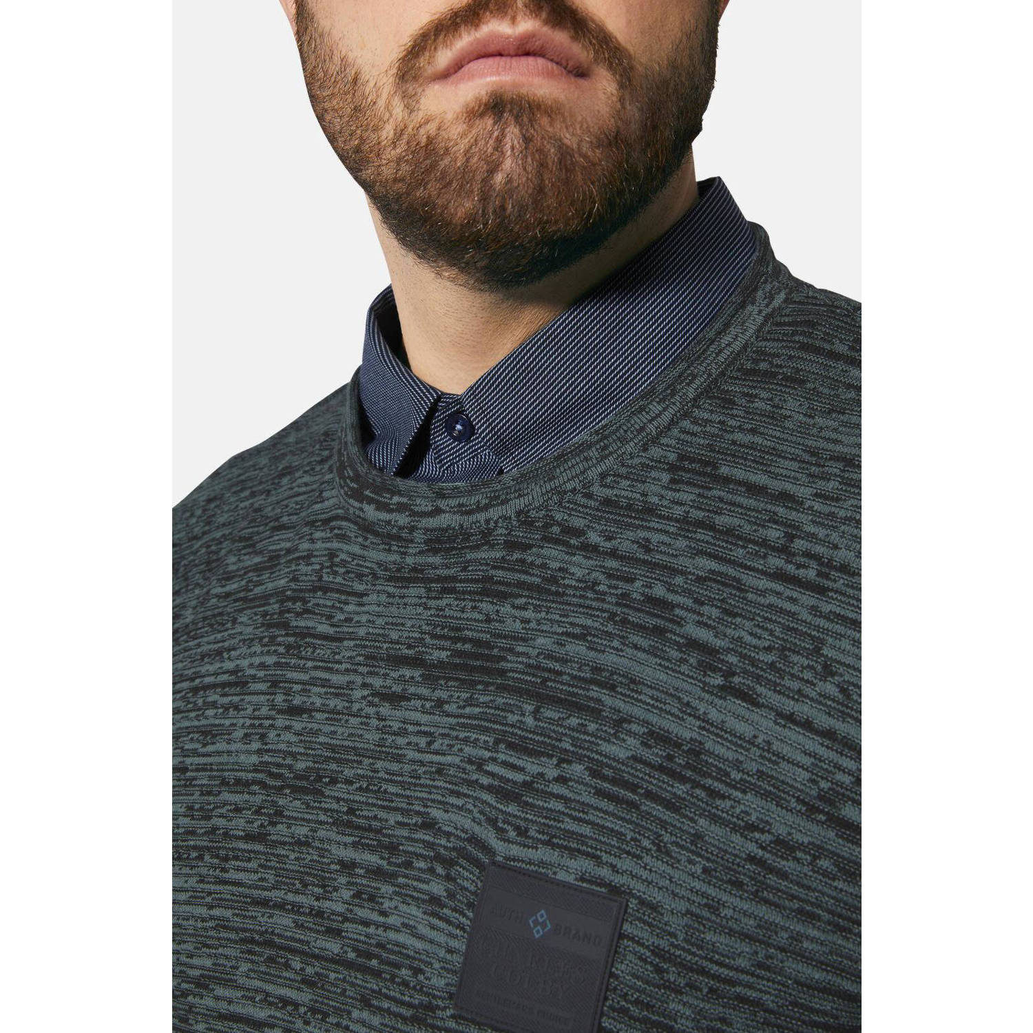 Charles Colby +FIT Collectie gebreide trui EARL BARNET Plus Size petrol