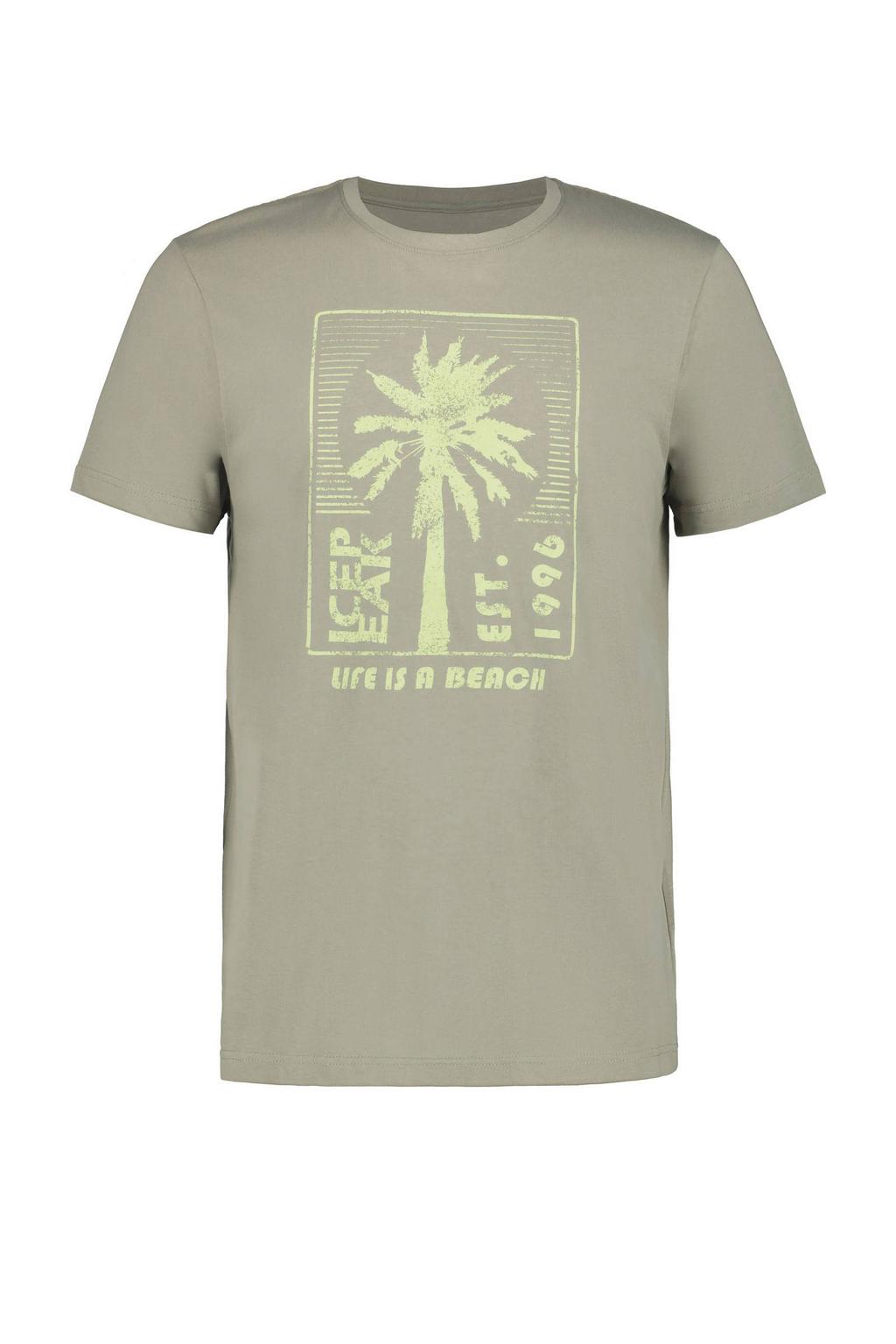 Groene heren Icepeak T-shirt Mankato met printopdruk, korte mouwen en ronde hals