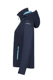thumbnail: Donkerblauw en blauwe dames Icepeak outdoor softshell jack Boise van polyester met effen, lange mouwen, capuchon en ritssluiting