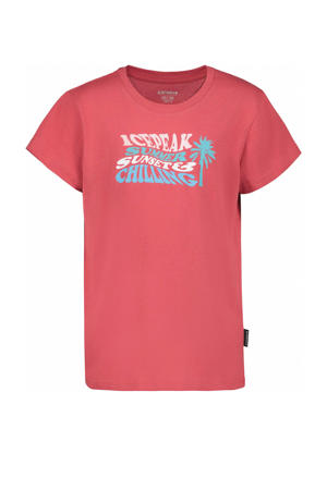 outdoor T-shirt Leadville Jr rood/blauw/roze