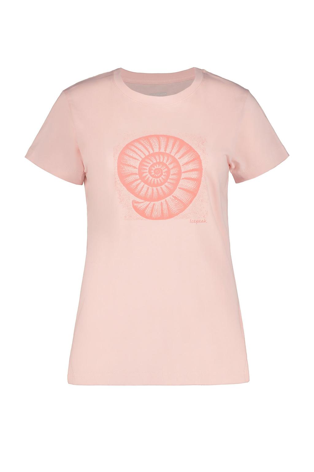 Lichtroze dames Icepeak T-shirt Mattoon met korte mouwen en ronde hals