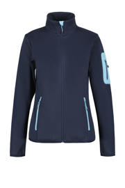 thumbnail: Donkerblauwe dames Icepeak outdoor vest Bowersville met lange mouwen, opstaande kraag en ritssluiting