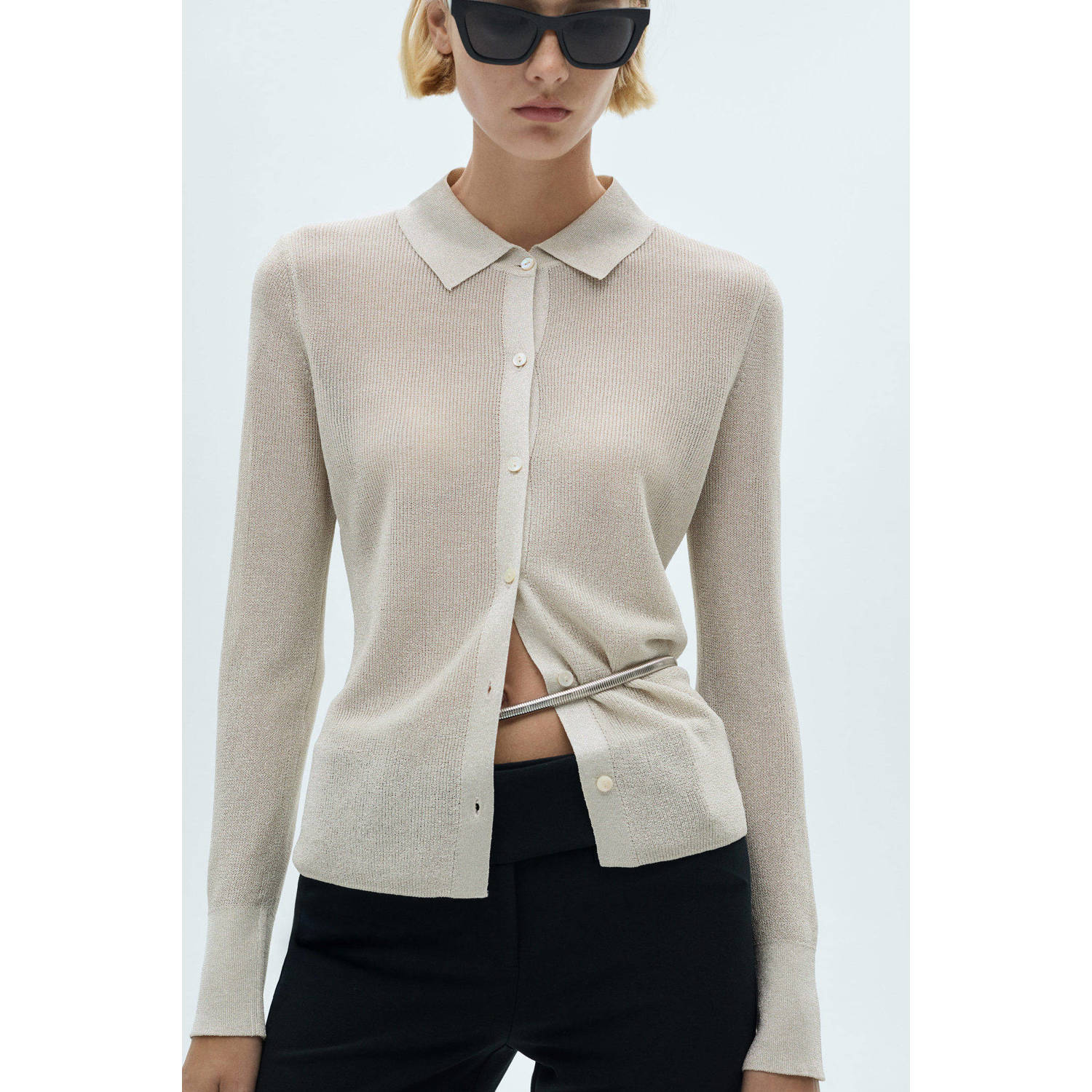 Mango blouse zilver