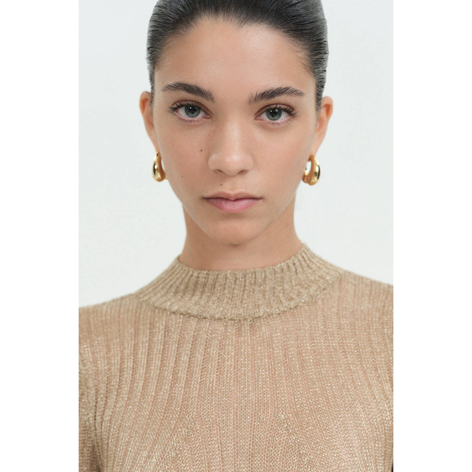 Mango semi-transparante jurk met glitter goud
