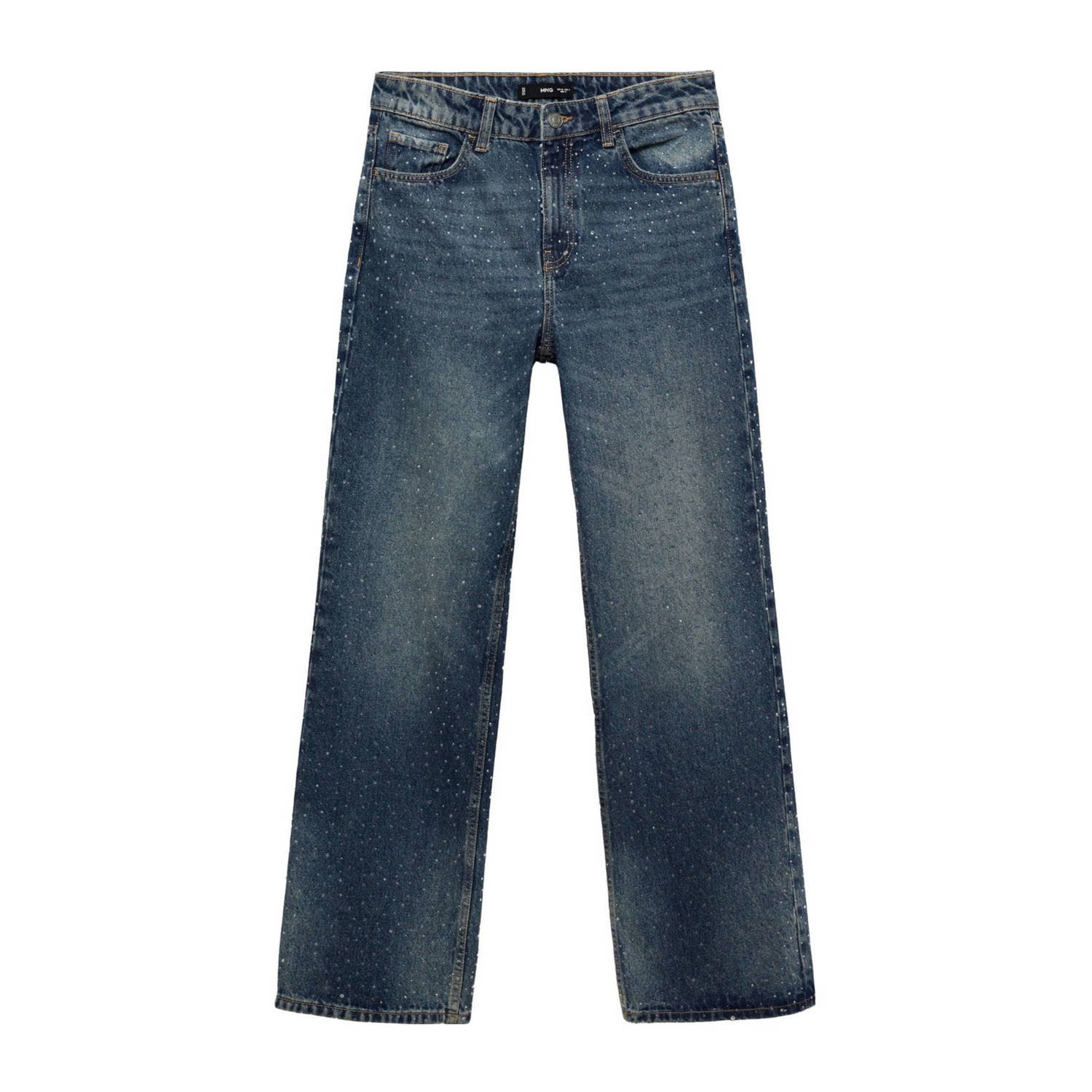 Mango regular straight leg jeans medium blue denim