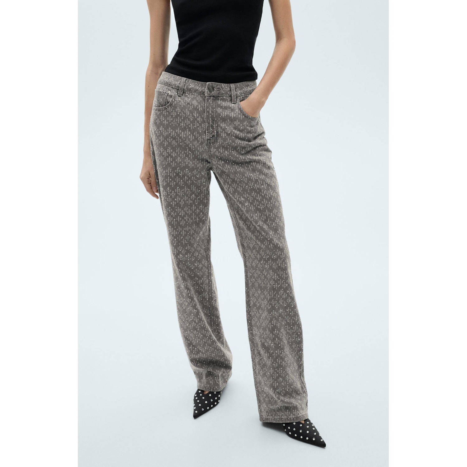Mango regular waist grey denim