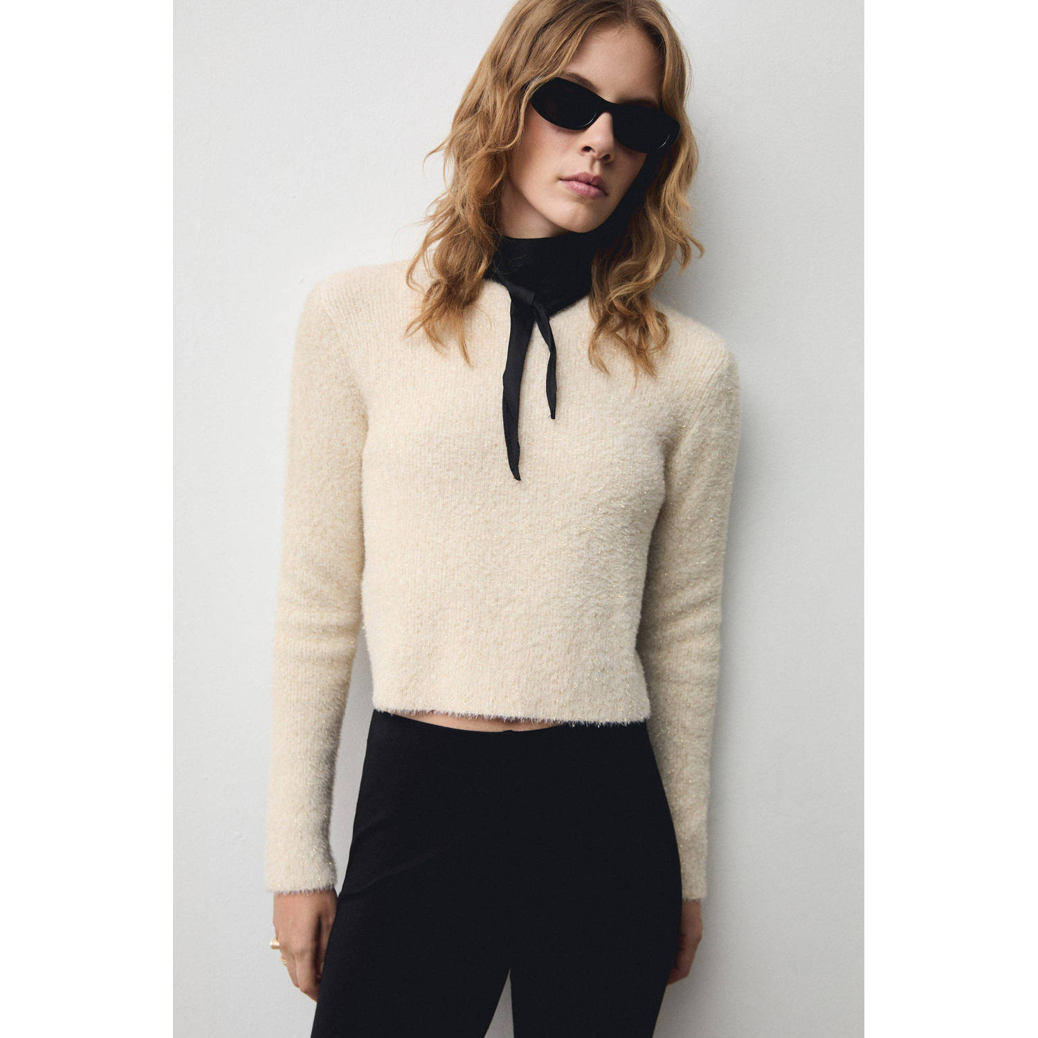 Mango gebreide trui beige