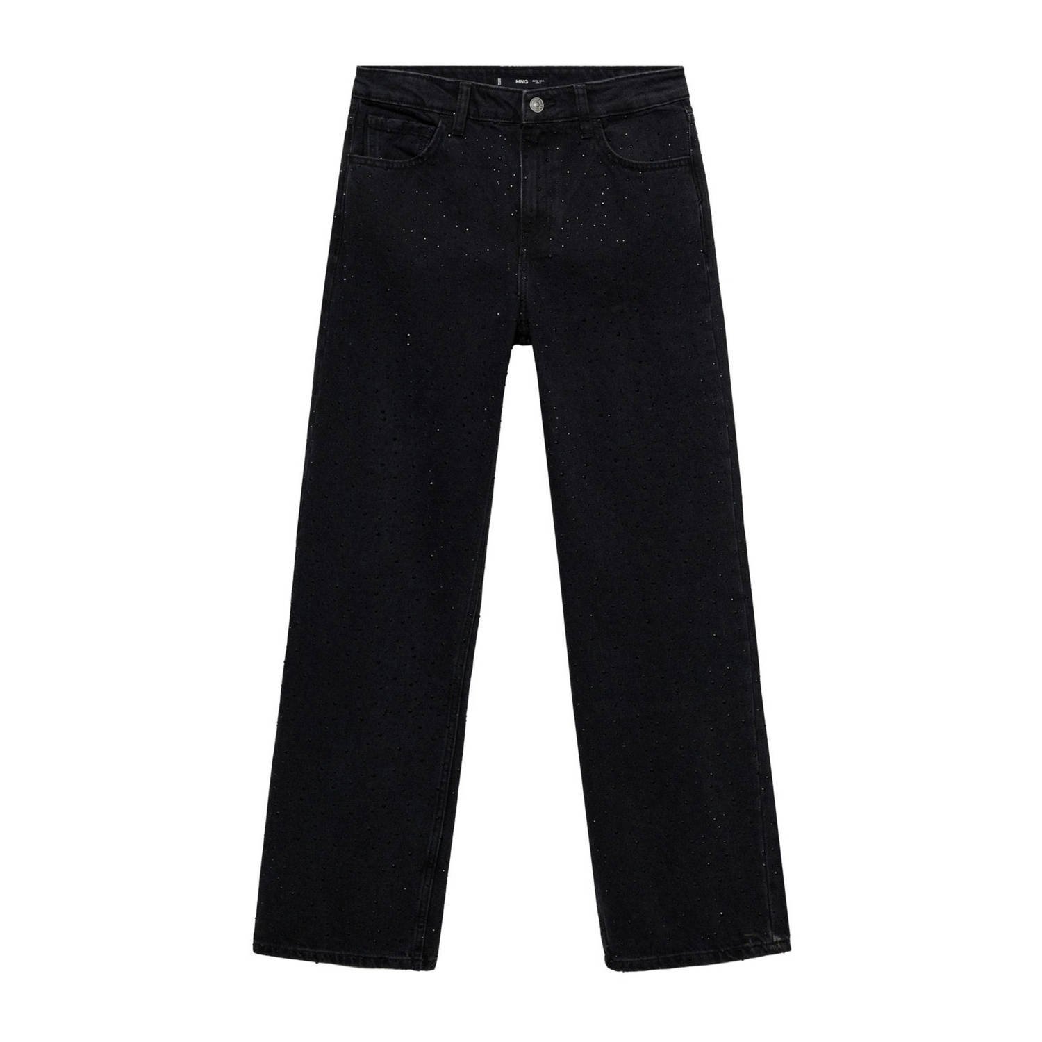 Mango high straight leg jeans black denim