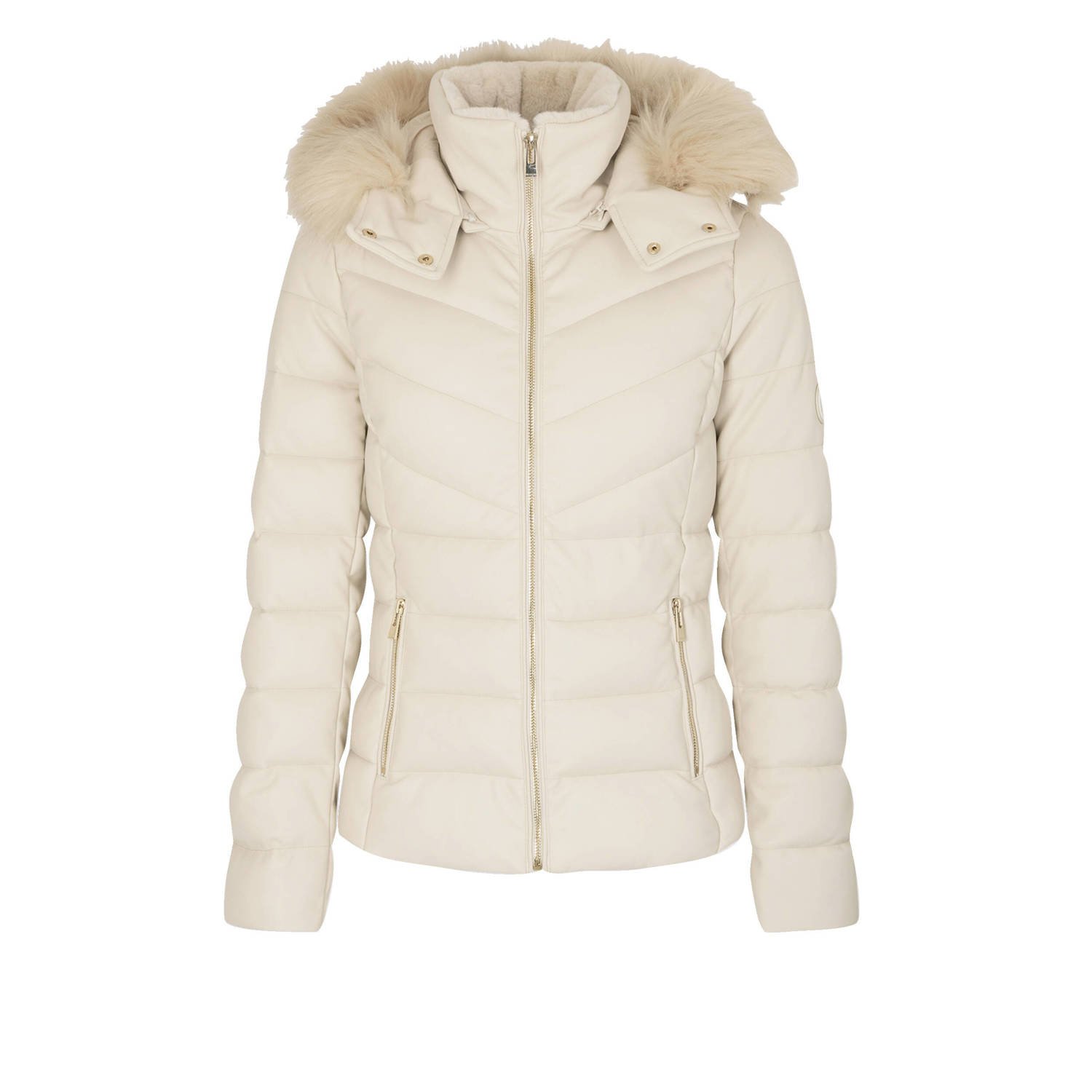 Morgan coated gewatteerde winterjas ivoire