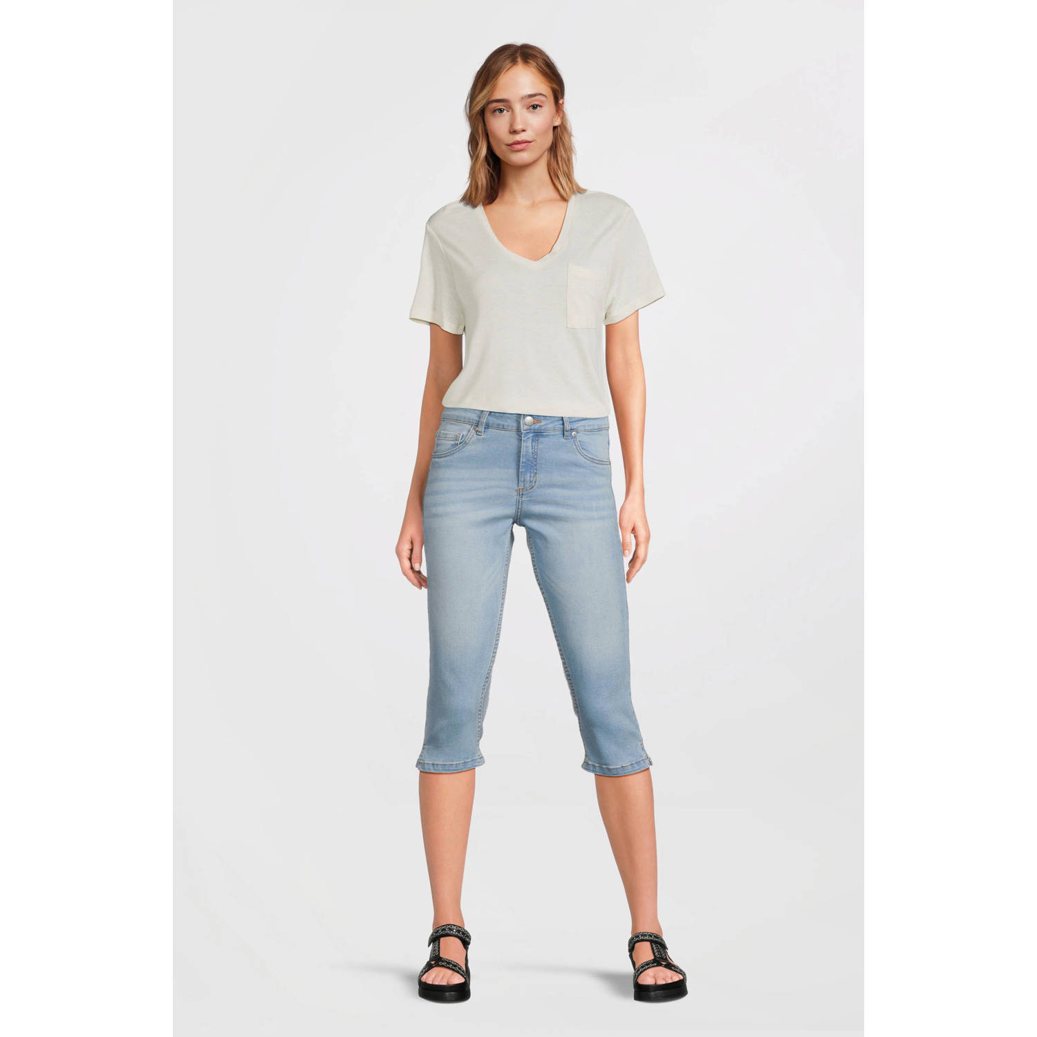 anytime skinny capri blauw