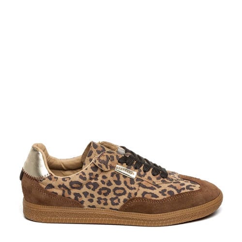 Steve Madden Emporia suède sneakers met panterprint beige/bruin afbeelding