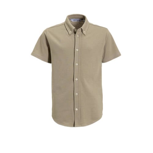 anytime piqué overhemd beige afbeelding