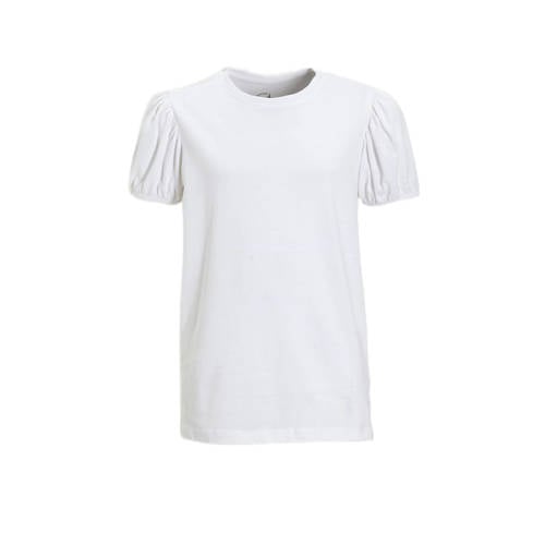 anytime T-shirt met pofmouwen wit afbeelding