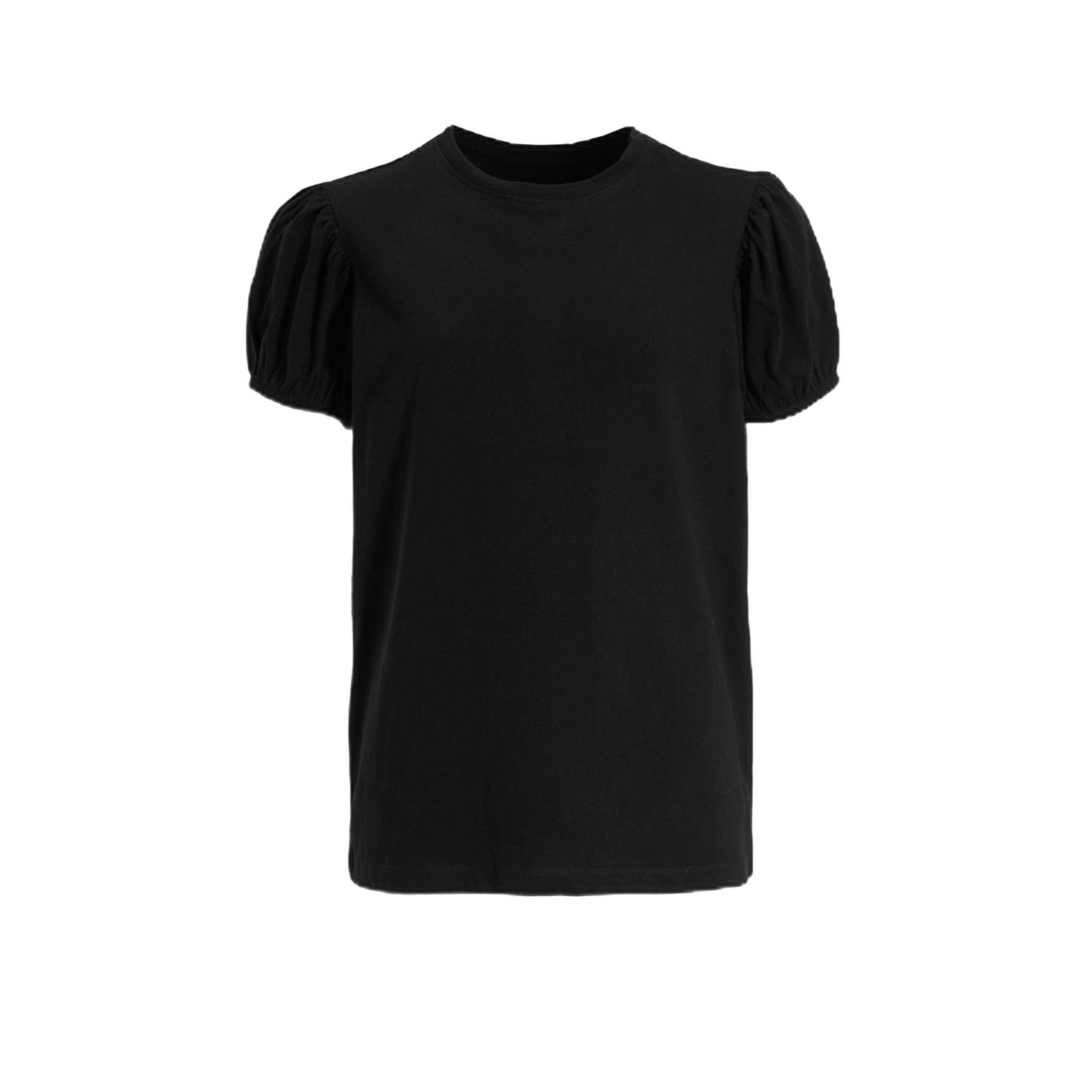 Anytime T-shirt met pofmouwen zwart