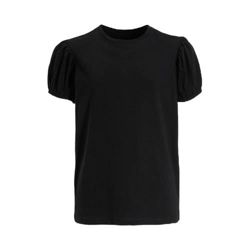 anytime T-shirt met pofmouwen zwart afbeelding