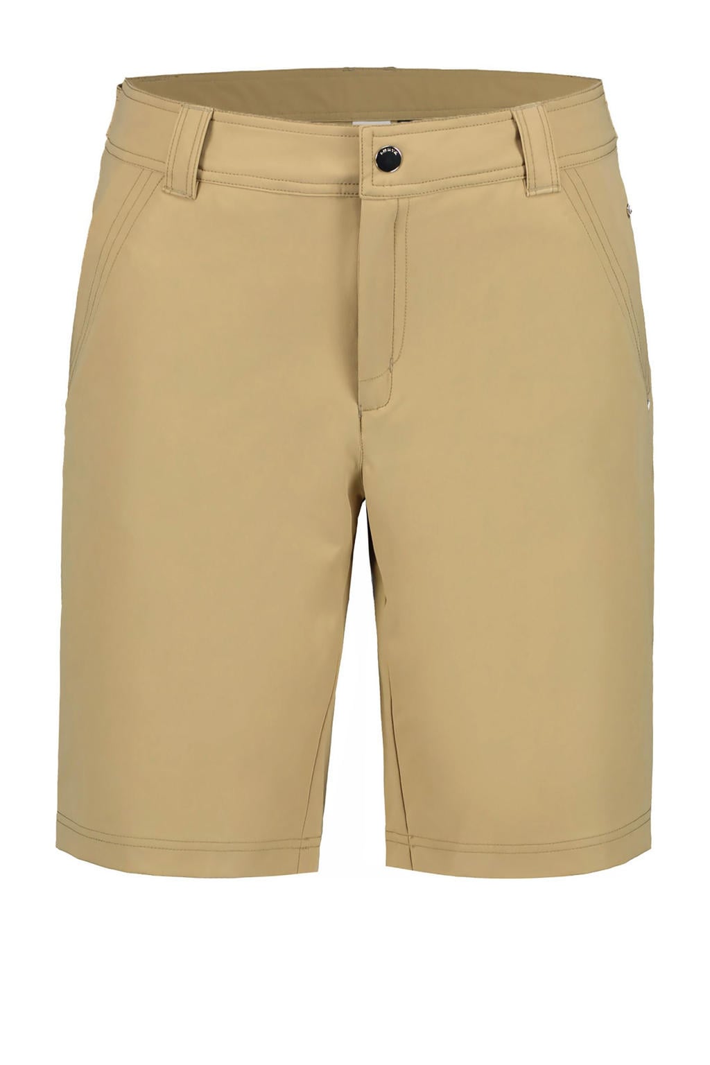 Beige dames Luhta short Espholm van polyester met regular fit, rits- en drukknoopsluiting en effen