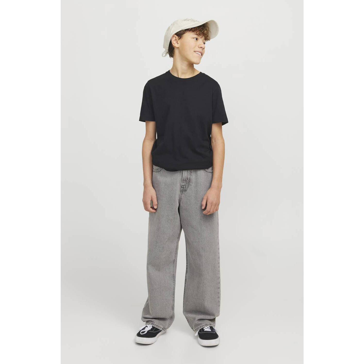 JACK & JONES JUNIOR loose fit jeans JJIALEX JJORIGINAL grey denim