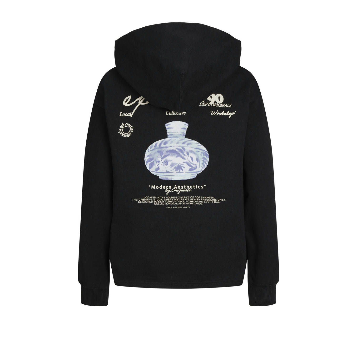 JACK & JONES JUNIOR hoodie JORGREENPOINT met backprint zwart