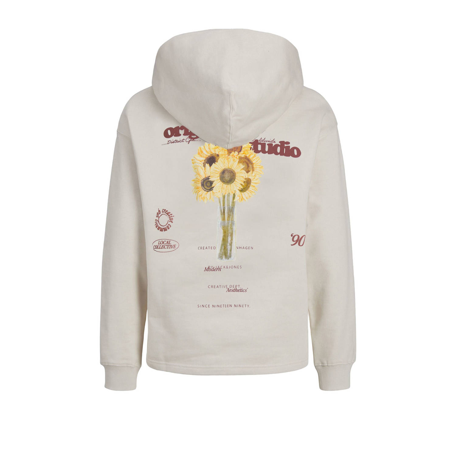 JACK & JONES JUNIOR hoodie JORGREENPOINT met backprint ecru